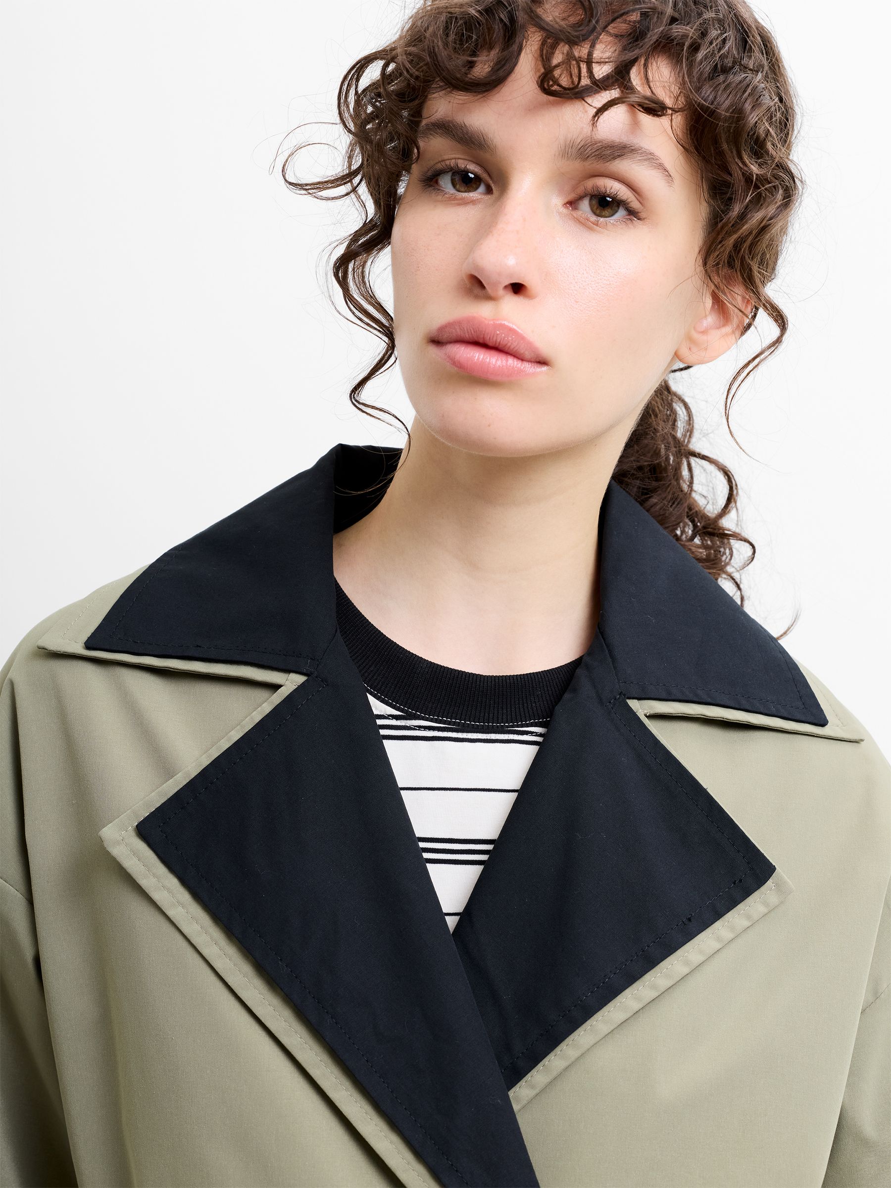 Buy French Connection Green Kaci Double Collar Trench Coat from