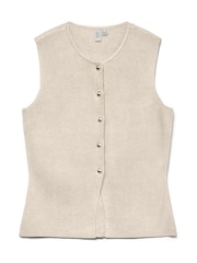 VERO MODA Cream Knitted Sleeveless Button Through Vest - Image 5 of 5