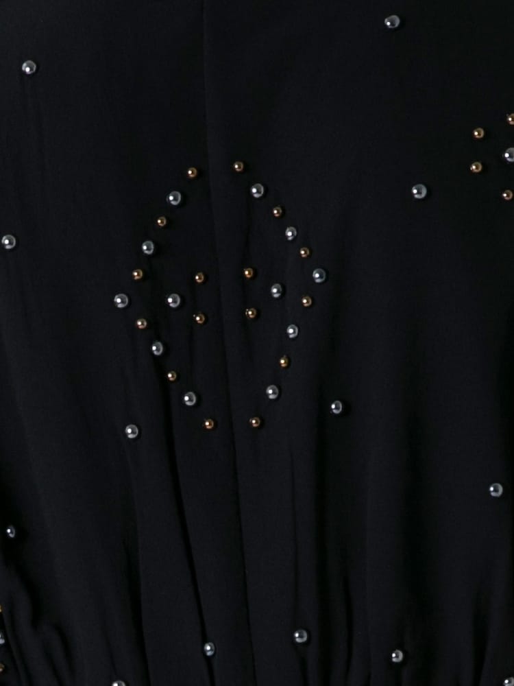 Religion Black Sarah Maxi Boho Occasion Dress With All Over Stud And Embelishment In Silver And Gold - Image 8 of 8