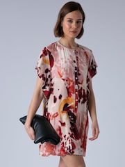 Religion Pink Ara Tunic Dress with Ruffle Sleeves and Lace Trim - Image 1 of 7