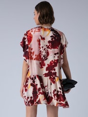 Religion Pink Ara Tunic Dress with Ruffle Sleeves and Lace Trim - Image 4 of 7