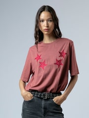 Religion Orange Boxy T-Shirt In Overdyed Lime With No Sun No Fun Embroidery - Image 3 of 8