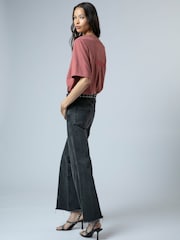 Religion Orange Boxy T-Shirt In Overdyed Lime With No Sun No Fun Embroidery - Image 6 of 8