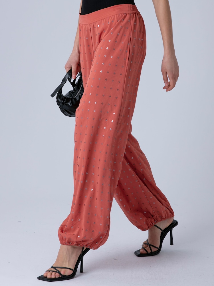 Religion Orange Embellished Kara Balloon Trousers - Image 1 of 8
