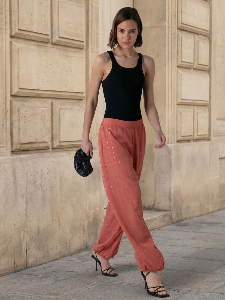 Religion Orange Embellished Kara Balloon Trousers - Image 8 of 8