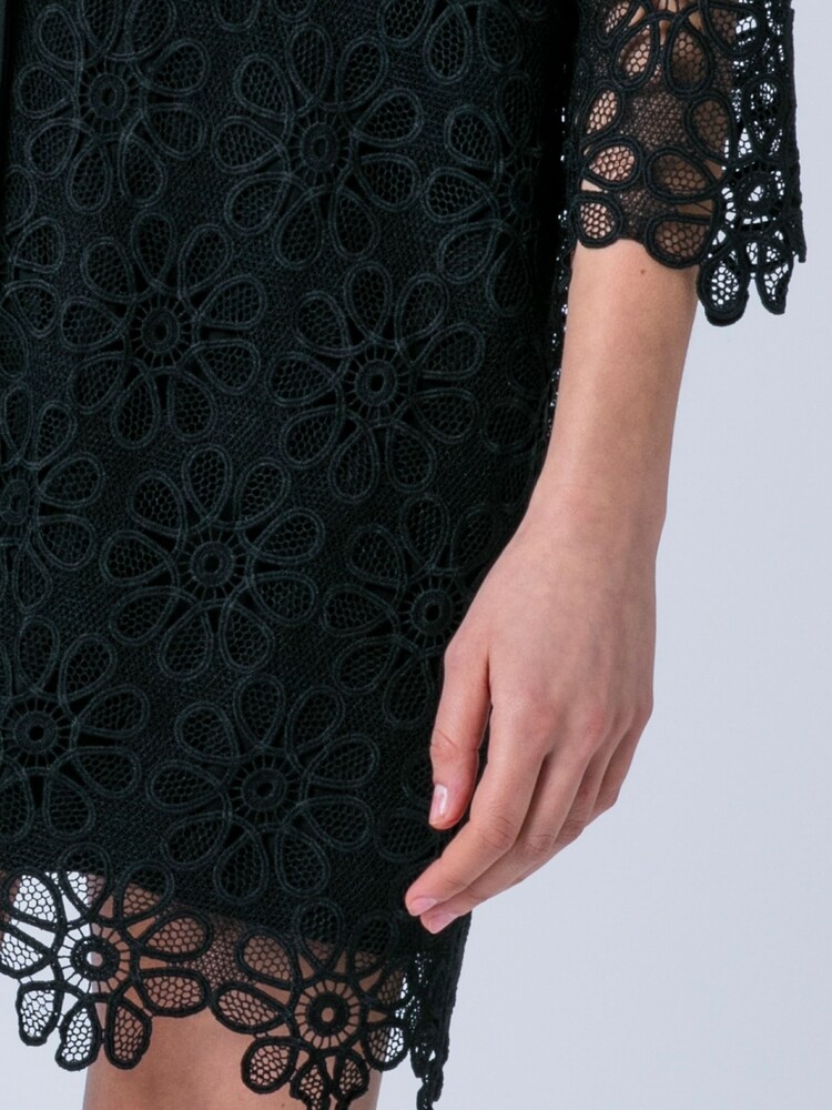 Religion Black Ellie Oversized Occasion Shirt Kaftan Dress In Intricate Lace - Image 8 of 8