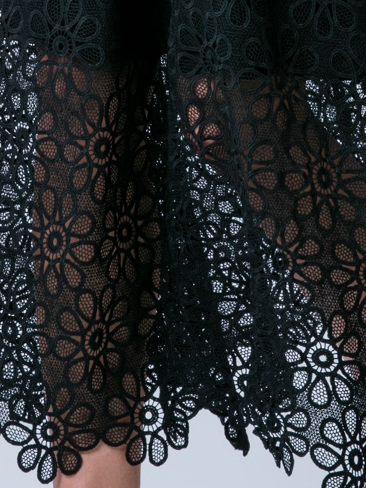 Religion Black Ellie Full Maxi Occasion Skirt In Intricate Lace With Pockets - Image 7 of 7