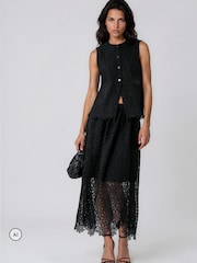 Religion Ellie Voller Maxi-Anlassrock aus aufwendiger Spitze mit Taschen - Bild 8 von 8