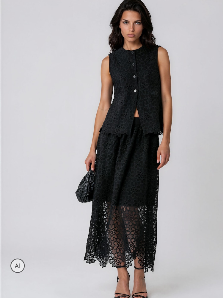 Religion Ellie Voller Maxi-Anlassrock aus aufwendiger Spitze mit Taschen - Bild 8 von 8 Religion Ellie Voller Maxi-Anlassrock aus aufwendiger Spitze mit Taschen - Bild 8 von 8