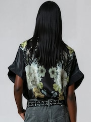 Religion Taylor フローラルプレースメントプリント＆スカルチャーム付き タイネック ルーズ ブラウス - 画像 5 / 8