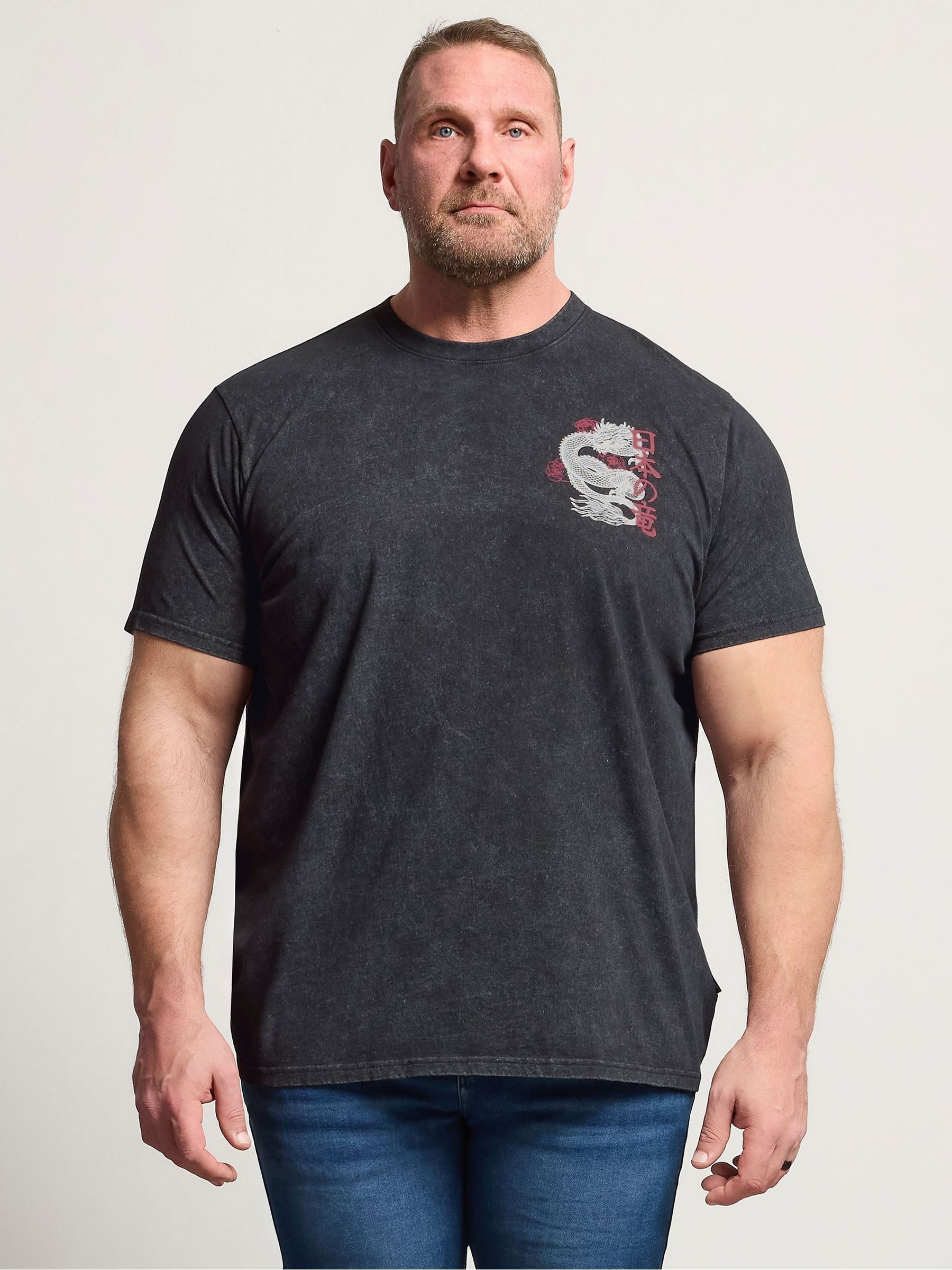 BadRhino Big & Tall Graphic Acid Wash T-Shirt - Image 2