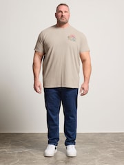 BadRhino Big & Tall Grey Acid Wash Tiger Print T-Shirt - Image 2 of 7