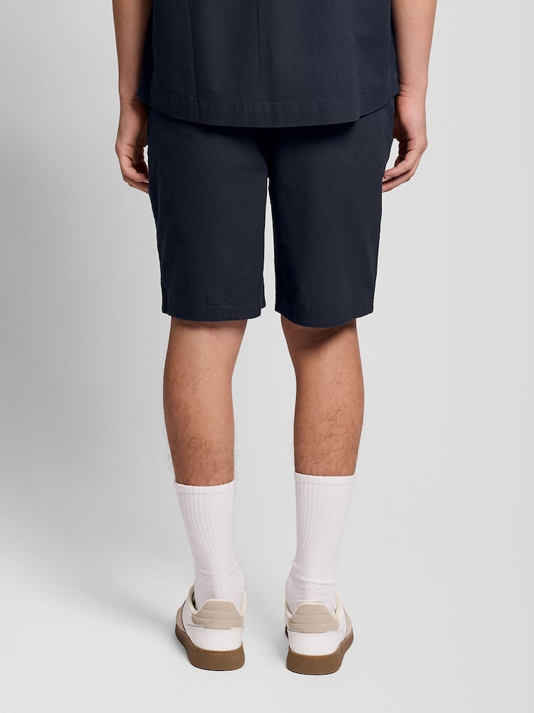 Lyle & Scott Blue Linen Blend Shorts - Image 2 of 7
