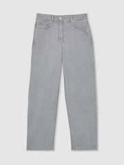 Reiss Grey Selin Petite Mid-Rise Straight-Leg Jeans - Image 2 of 6