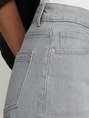 Reiss Grey Selin Petite Mid-Rise Straight-Leg Jeans - Image 4 of 6