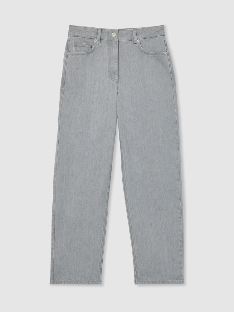 Reiss Grey Selin Mid-Rise Straight-Leg Jeans - Image 2 of 6