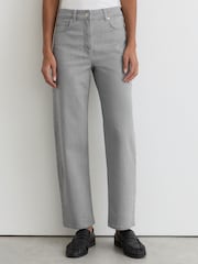 Reiss Grey Selin Mid-Rise Straight-Leg Jeans - Image 3 of 6