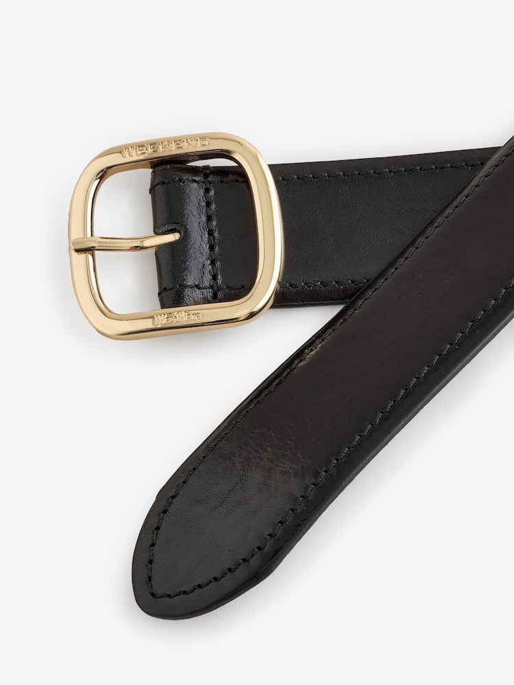 Weekend MaxMara Black Aereo Leather Belt - Image 2 of 3