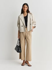 Weekend MaxMara Natural Boero Crop Trench Coat - Image 2 of 5