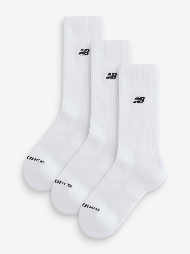 New Balance White Unisex Active Crew Socks - Image 1 of 4