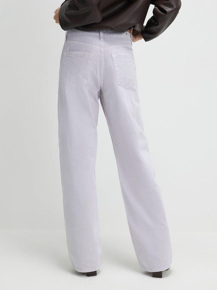 River Island Purple High Waisted Relaxed Straight Denim Jeans - Image 4 of 4