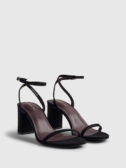 River Island Black Regular Fit Block Heel Occasion Barely Sandals - Image 3 of 6