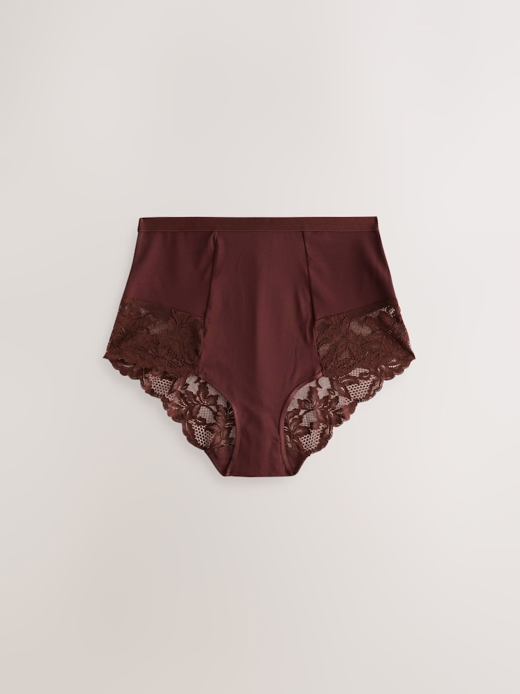 Plum Purple High Waist Brief Tummy Control Light Shaping Knickers 2 Pack - Image 2 of 5