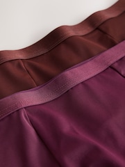 Plum Purple High Waist Brief Tummy Control Light Shaping Knickers 2 Pack - Image 4 of 5