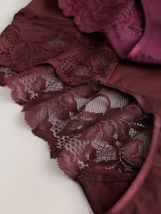 Plum Purple High Waist Brief Tummy Control Light Shaping Knickers 2 Pack - Image 5 of 5