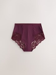 Plum Purple High Waist Brief Tummy Control Light Shaping Knickers 2 Pack - Image 6 of 8