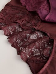 Plum Purple High Waist Brief Tummy Control Light Shaping Knickers 2 Pack - Image 8 of 8
