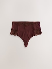 Plum Purple Thong Tummy Control Light Shaping Knickers 2 Pack - Image 2 of 5