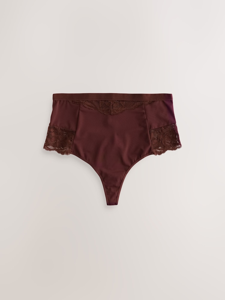 Plum Purple Thong Tummy Control Light Shaping Knickers 2 Pack - Image 2 of 5 Plum Purple Thong Tummy Control Light Shaping Knickers 2 Pack - Image 2 of 5