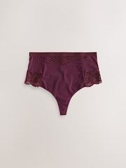 Plum Purple Thong Tummy Control Light Shaping Knickers 2 Pack - Image 3 of 5