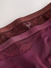 Plum Purple Thong Tummy Control Light Shaping Knickers 2 Pack - Image 4 of 5