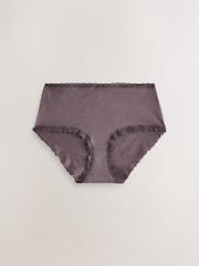 Black & White Spot Midi Cotton and Lace Knickers 4 Pack - Image 2 of 7