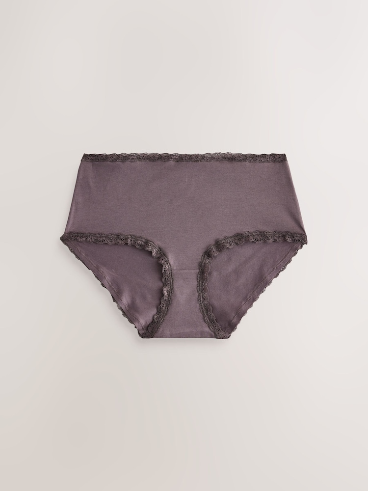 Black & White Spot Midi Cotton and Lace Knickers 4 Pack - Image 2 of 7