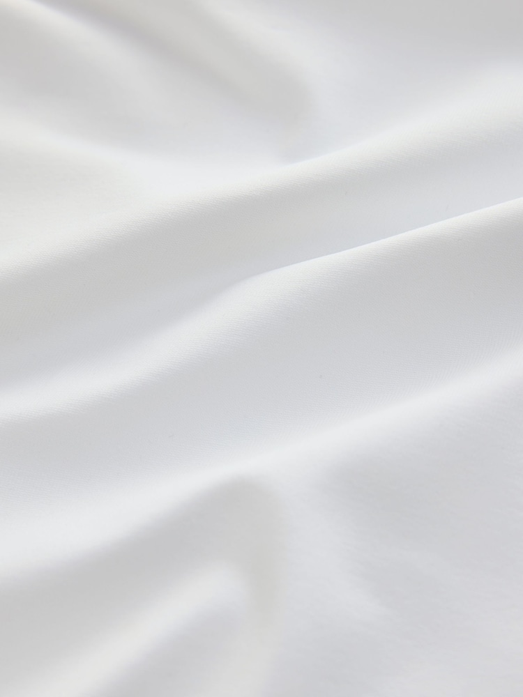 White Soft Touch Slinky Nylon Long Sleeve Crew Neck Top - Image 3 of 3