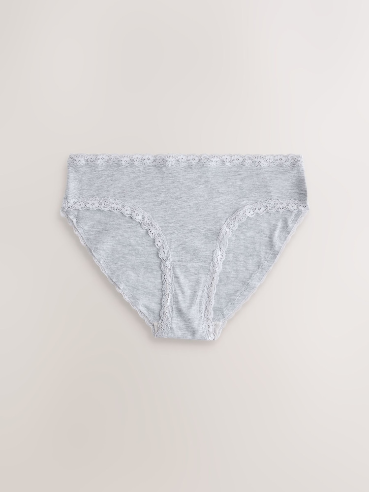 Black & White Spot High Leg Cotton and Lace Knickers 4 Pack - Image 2 of 7 Black & White Spot High Leg Cotton and Lace Knickers 4 Pack - Image 2 of 7
