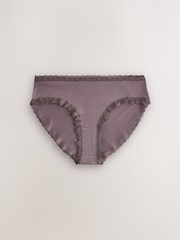 Black & White Spot High Leg Cotton and Lace Knickers 4 Pack - Image 4 of 7