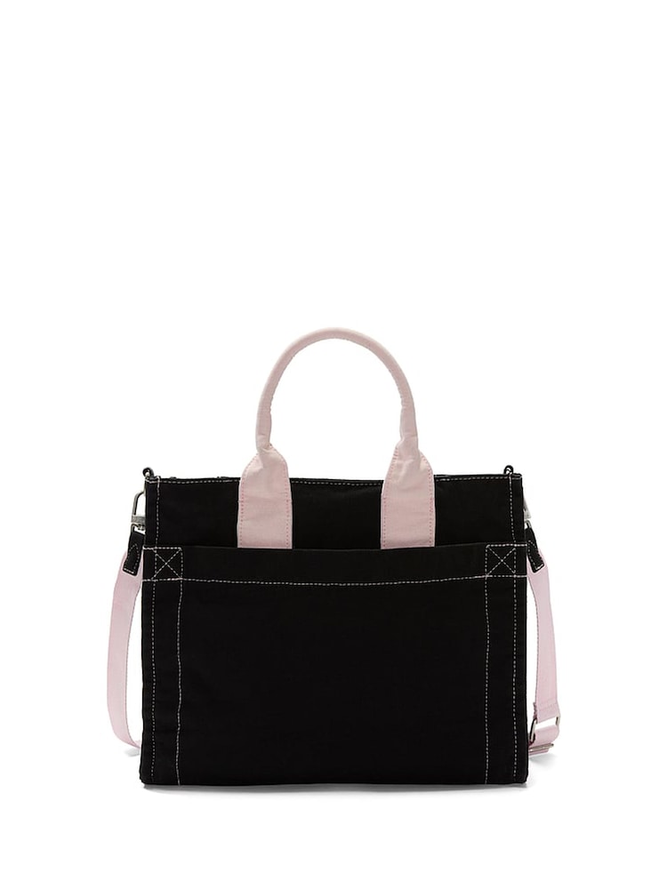 Victoria's Secret Pink Black Tote Bag - Image 2 of 2 Victoria's Secret Pink Black Tote Bag - Image 2 of 2