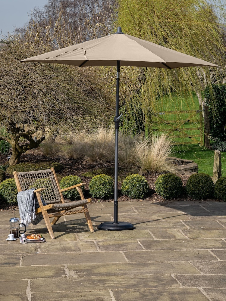 Pacific Taupe Riva Round Garden Parasol - Image 1 of 6