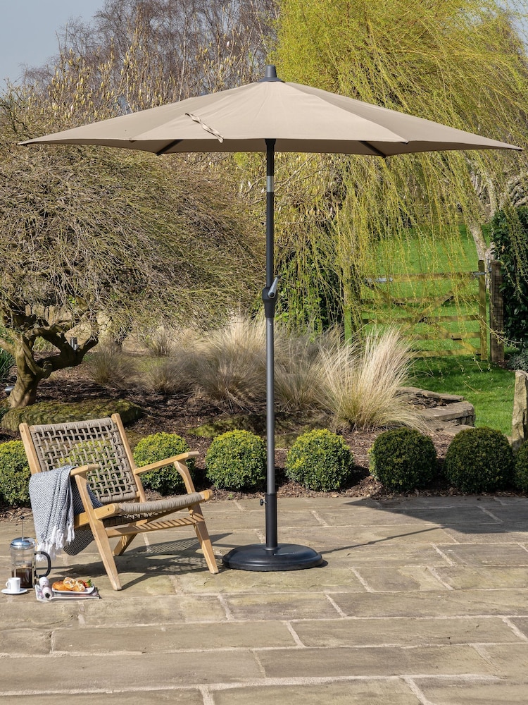 Pacific Taupe Riva Round Garden Parasol - Image 1 of 6 Pacific Taupe Riva Round Garden Parasol - Image 1 of 6