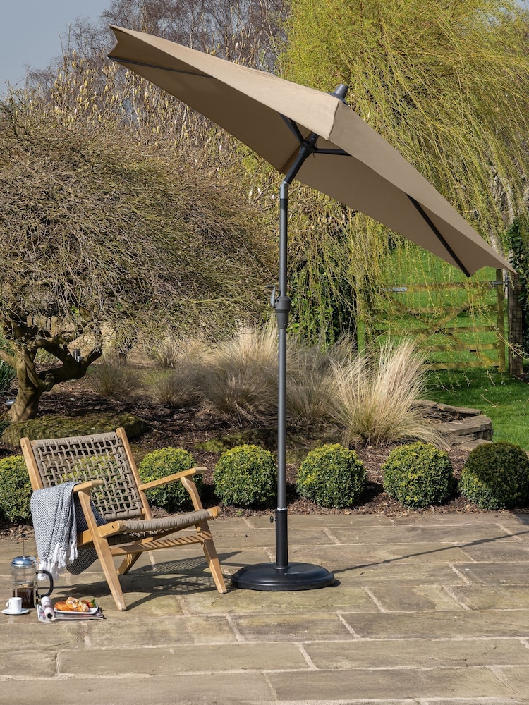 Pacific Taupe Riva Round Garden Parasol - Image 2 of 6 Pacific Taupe Riva Round Garden Parasol - Image 2 of 6