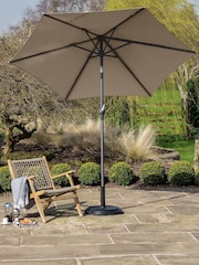 Pacific Taupe Riva Round Garden Parasol - Image 3 of 6