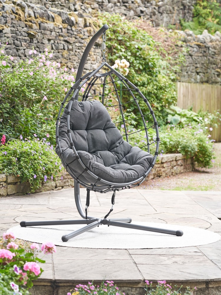 Pacific Anthracite Lyon Outdoor Hanging Single Chair - Image 1 of 6 Pacific Anthracite Lyon Outdoor Hanging Single Chair - Image 1 of 6