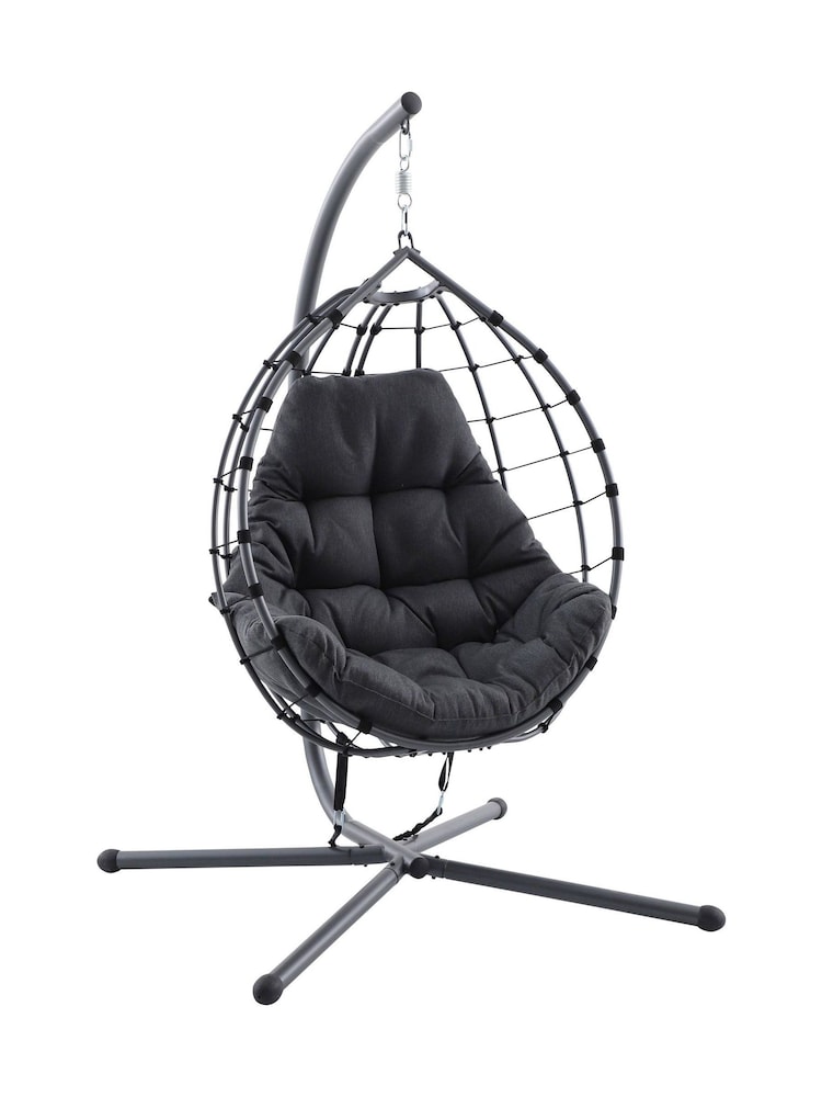 Pacific Anthracite Lyon Outdoor Hanging Single Chair - Image 6 of 6 Pacific Anthracite Lyon Outdoor Hanging Single Chair - Image 6 of 6