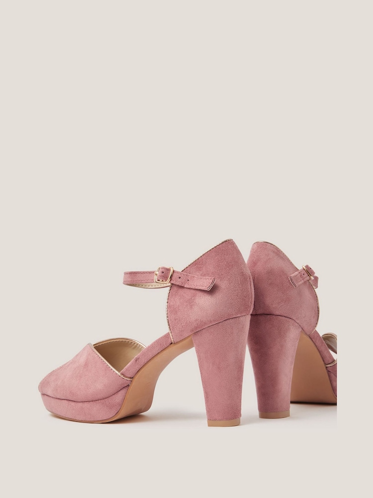Monsoon Pink Gabi Trim Platform Heels - Image 1 of 3