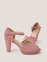 Monsoon Pink Gabi Trim Platform Heels - Image 2 of 3