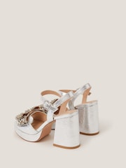 Monsoon Silver Arla Jewel Bow Platform Heels - Image 2 of 3